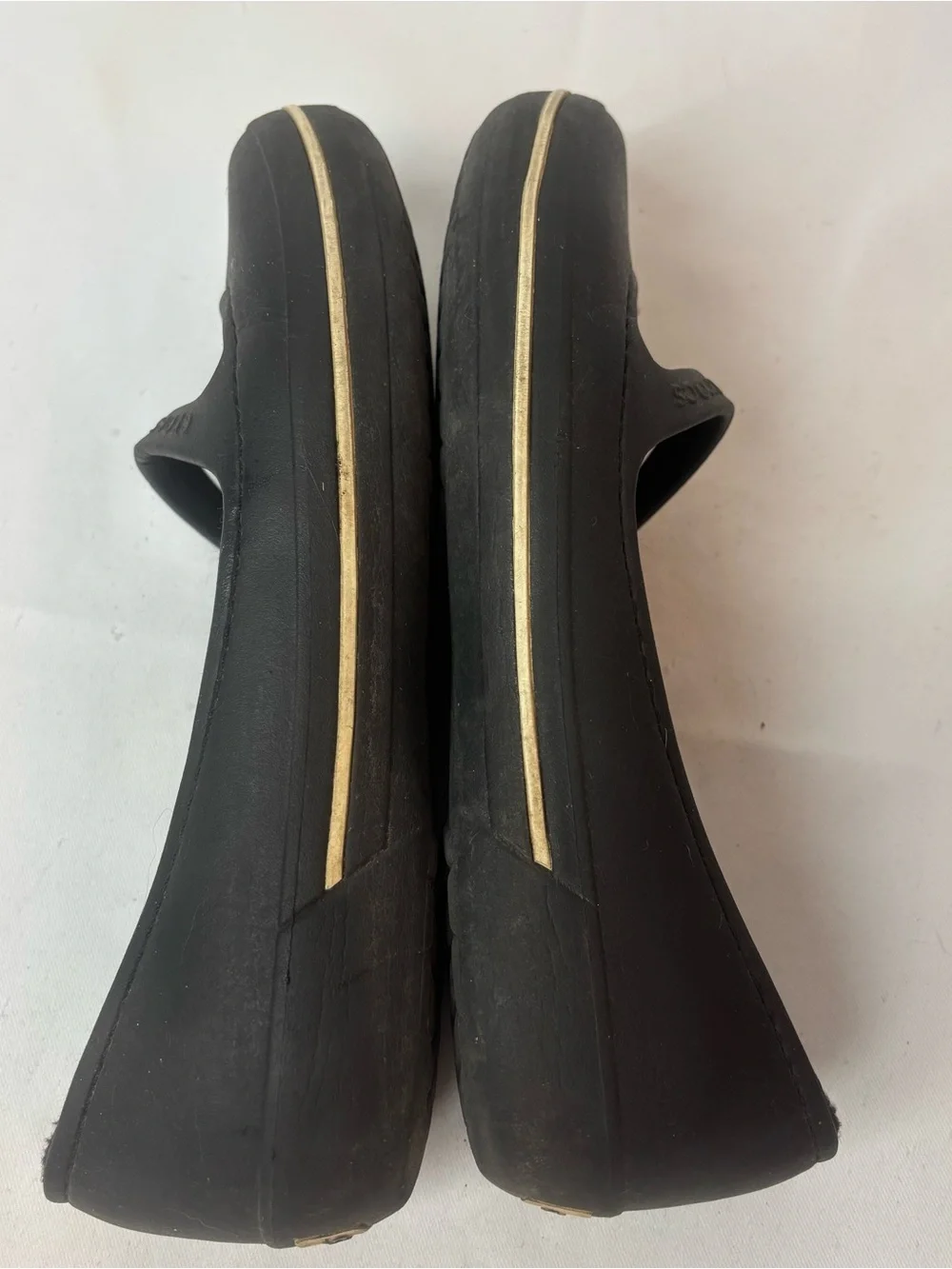 Crocs Crocband Black Mary Jane Flats Slip On Shoes Women 9 Fabric Lined Comfort